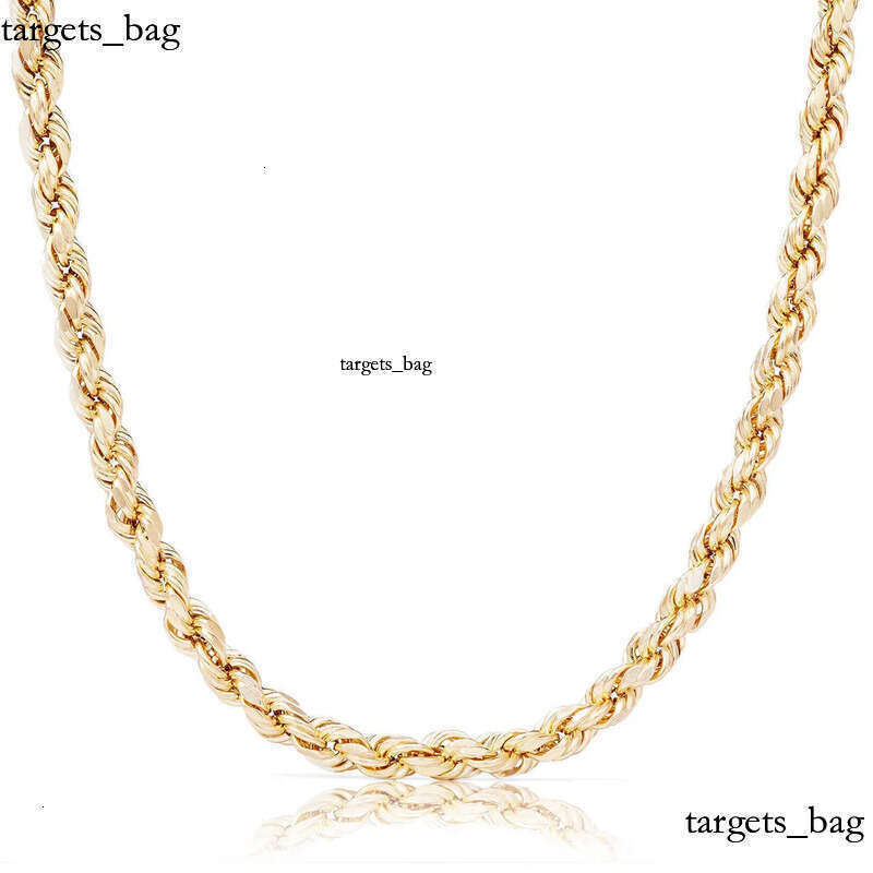 Real 10K 14K Solid Gold Rope Chains For Men Hip Hop Necklace yxz