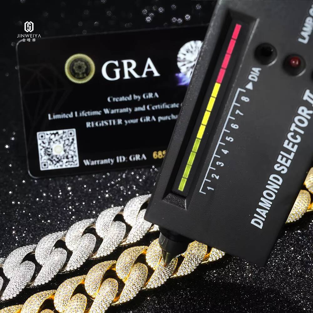 Heavy Duty 18mm 5 Rows VVS Moissanite Cuban Link Chain 925 Silver Material Iced Out Design Hip Hop Cuban Link Chain Men