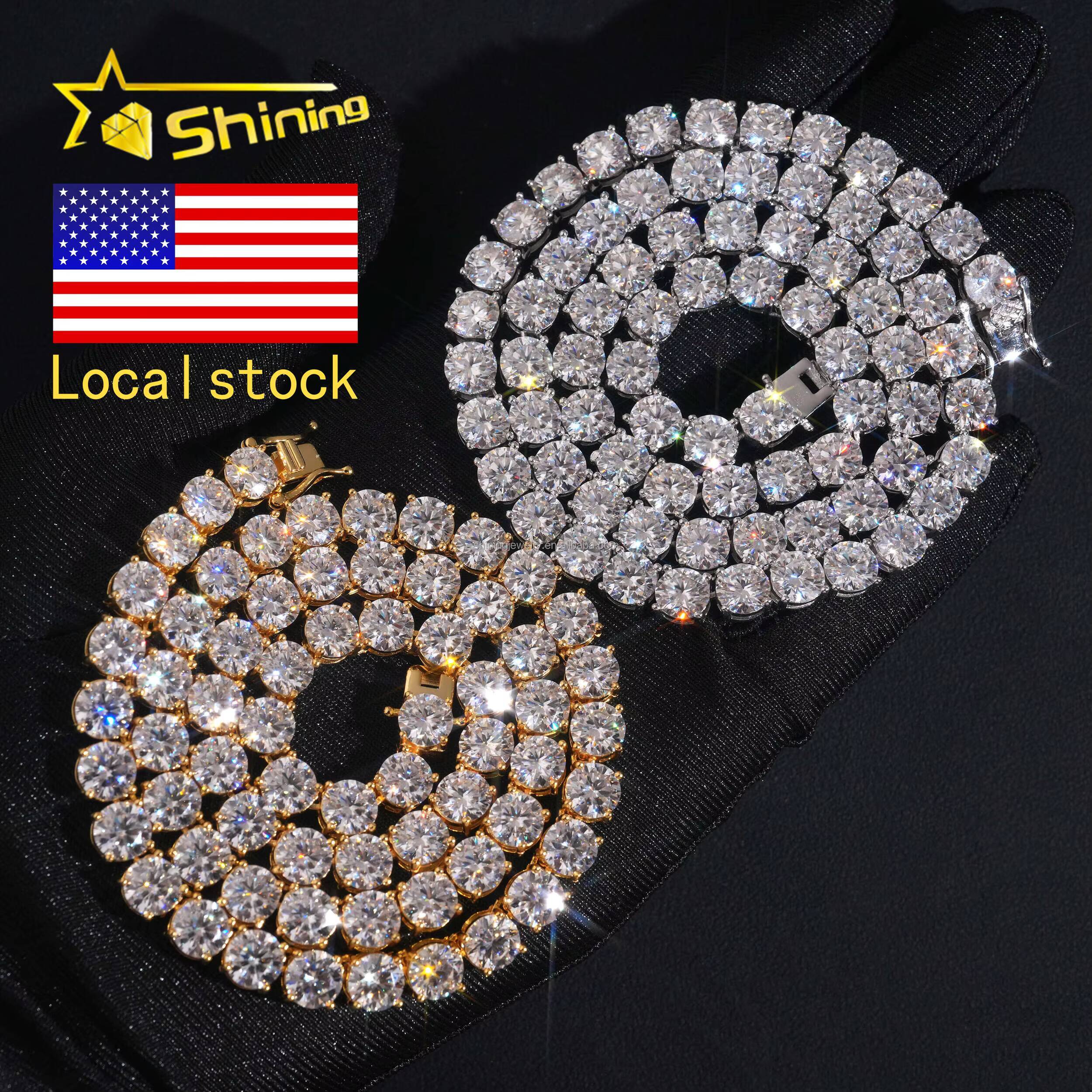 New Arrival 65MM Hip Hop Iced Out S925 Sterling Silver DVVS Lab Diamond Moissanite Tennis Chain Necklace Pass Diamond Tester