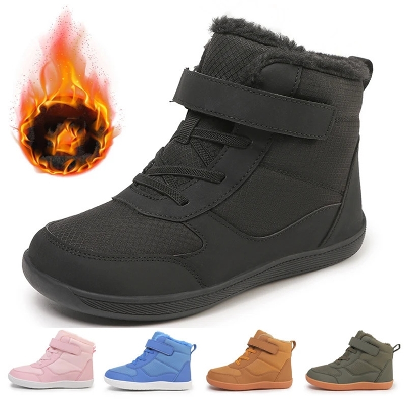 Childrens winter snow boots for boys and girls wide toe barefoot snow boots childrens high-top cotton shoes sneakers 241106