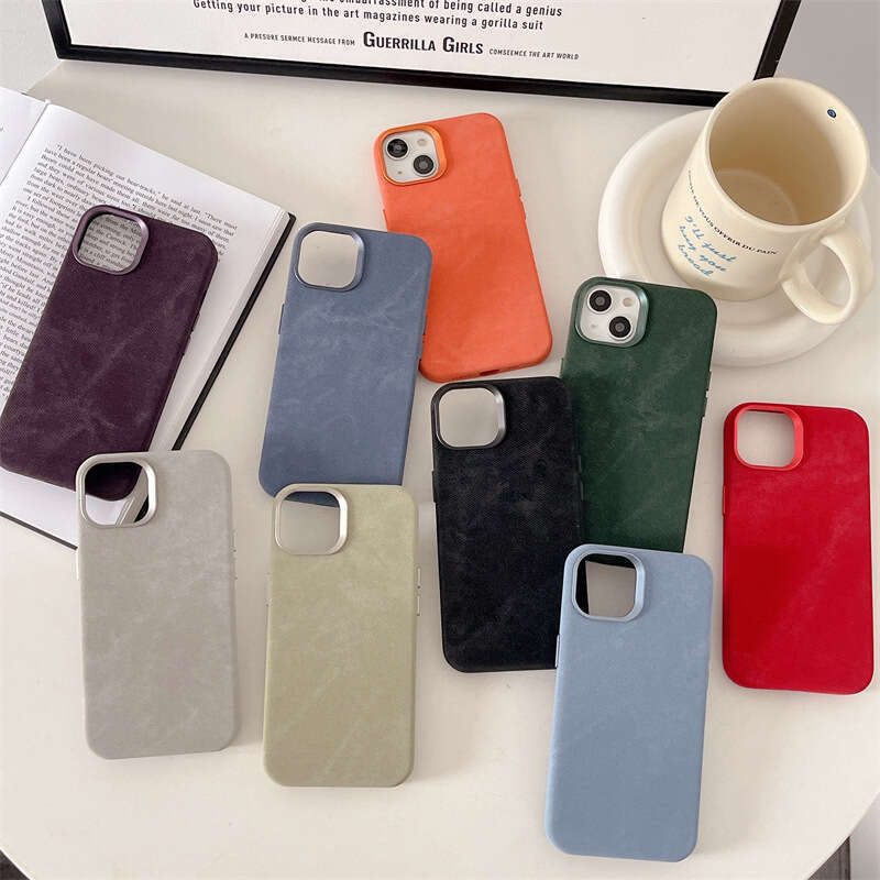 Flannel Suitable for Apple 17promax Fiber Cloth Magnetic Phone Case iPhone16 All-inclusive Anti-fall Protective Cover