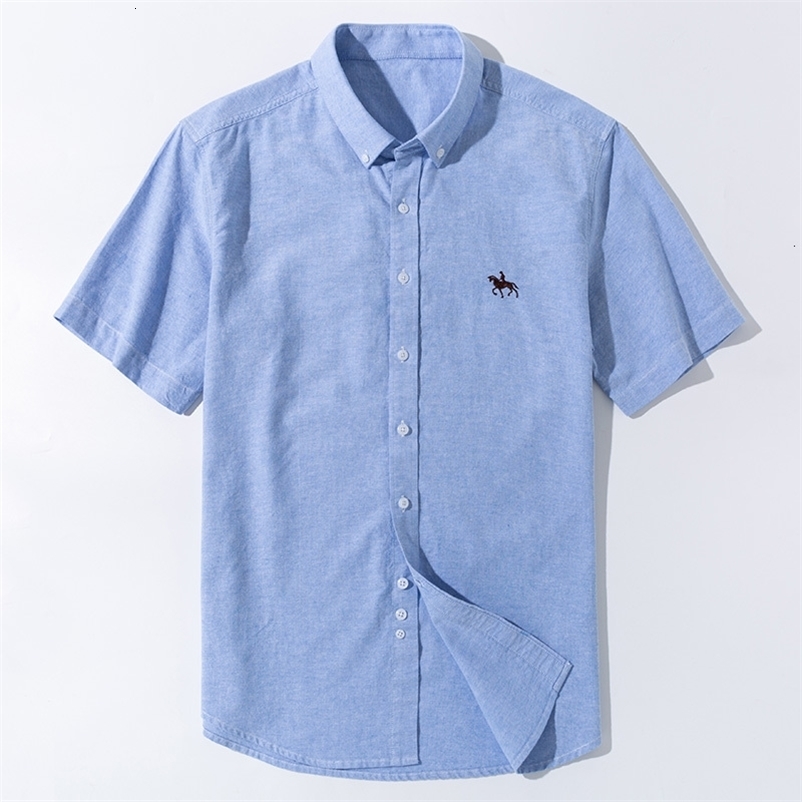 Men's Casual Shirts L Short Sleeve 100% Cotton Oxford Soft Comfortable Casual Fit Plus Size High Quality Summer Business Men's Casual Shirt 