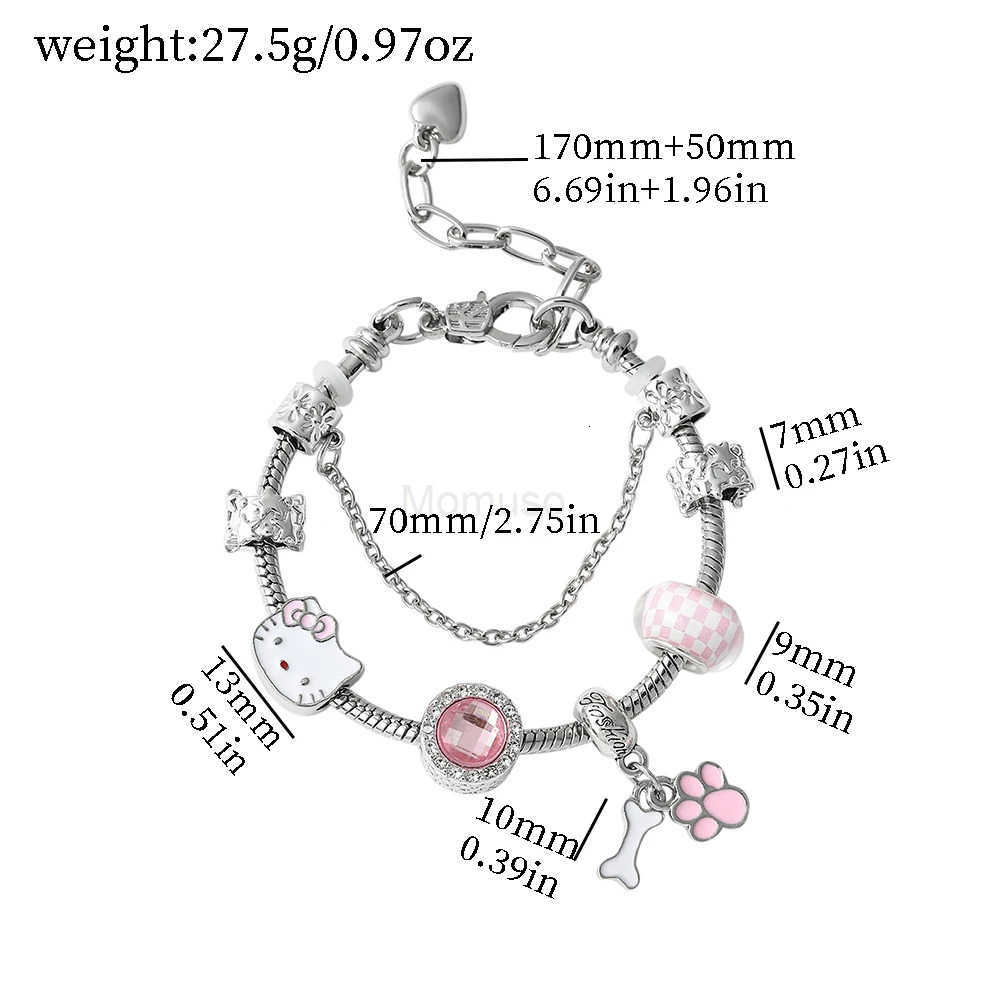 Sanrio A cute cartoon ladies bracelet kitten alloy pendant makeup to go out to wear is a good gift for friends and girlfriends L250925