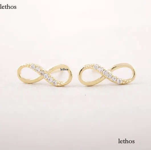 10 pairs - S036 small stud lovely simple infinite lucky Numbers figure 8 eight bolt earrings women holiday best g 1e