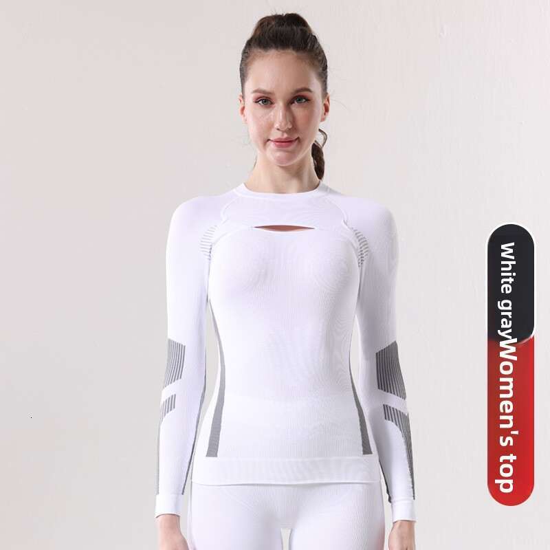 Autumn Winter Fashion Hollow Out Quick-Dry Ski Suit Underwear Set For Women Sports Moisture-Wicking Compression Thermal Base Layer