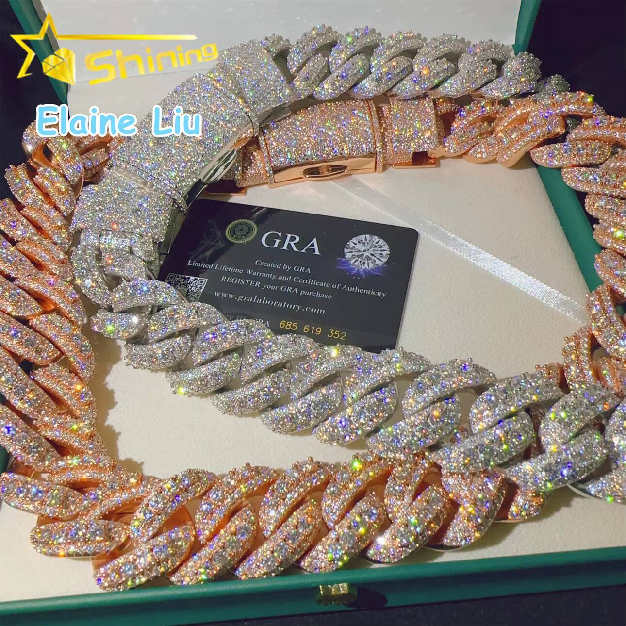 Sterling Silver 925 28mm VVS Moissanite Diamond Cuban Link Chain Moissanite Hip Hop Jewelry Cuban Link Chian Necklace