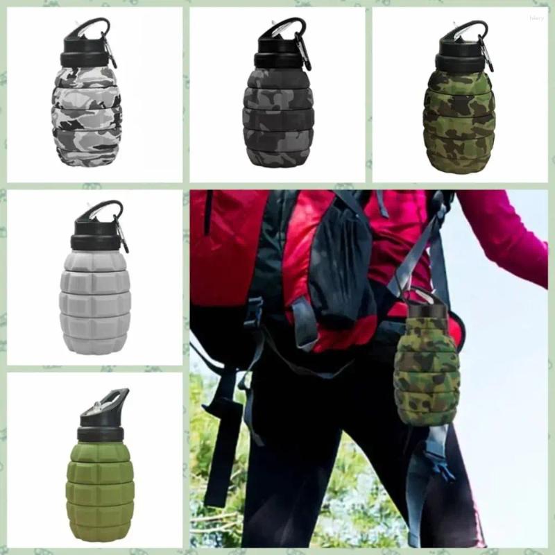 Water Bottles Silicone Retractable Grenade Bottle 580ML Foldable Sports High Temperature Resistant Reuseable Drinking Cup Z260202
