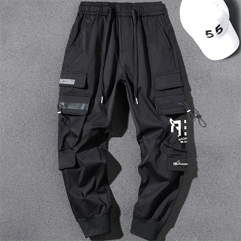Outdoor Casual Pants Mens wear-resistant loose-fitting straight-leg multi-pocket overalls mens trousers 250516