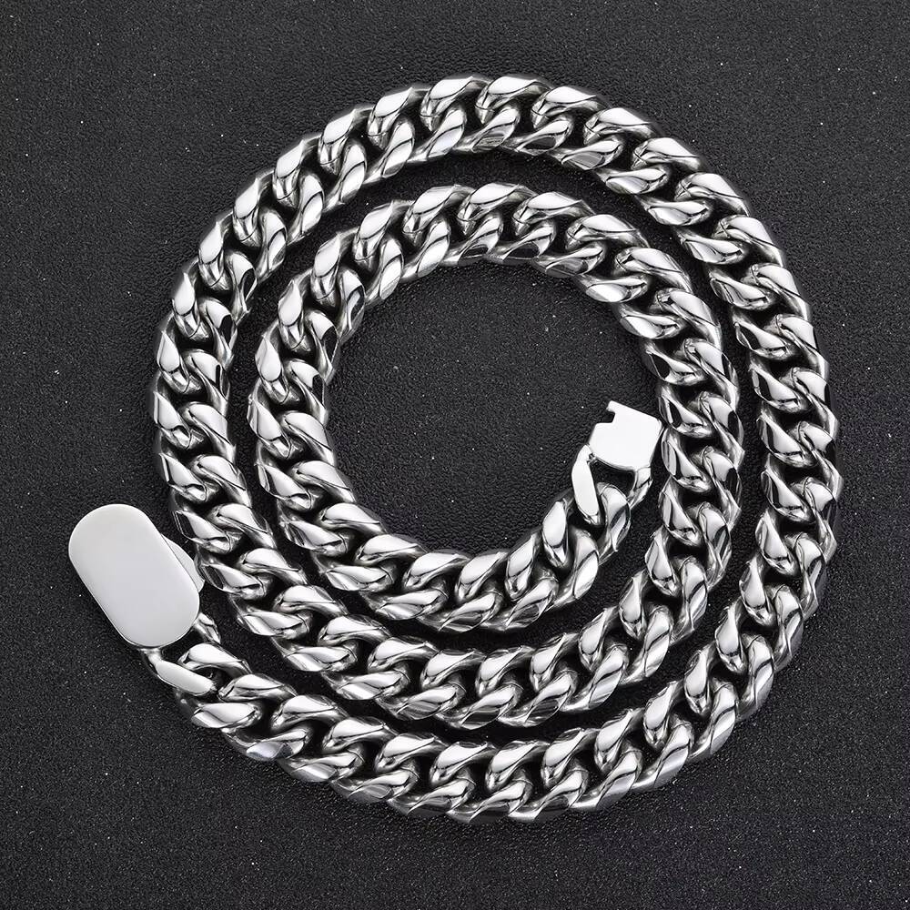 trend 8mm Hip Hop Cuban Link Necklace Jewelry Customized Trendizable PVD Plated Sterling SilverNecklace for Men