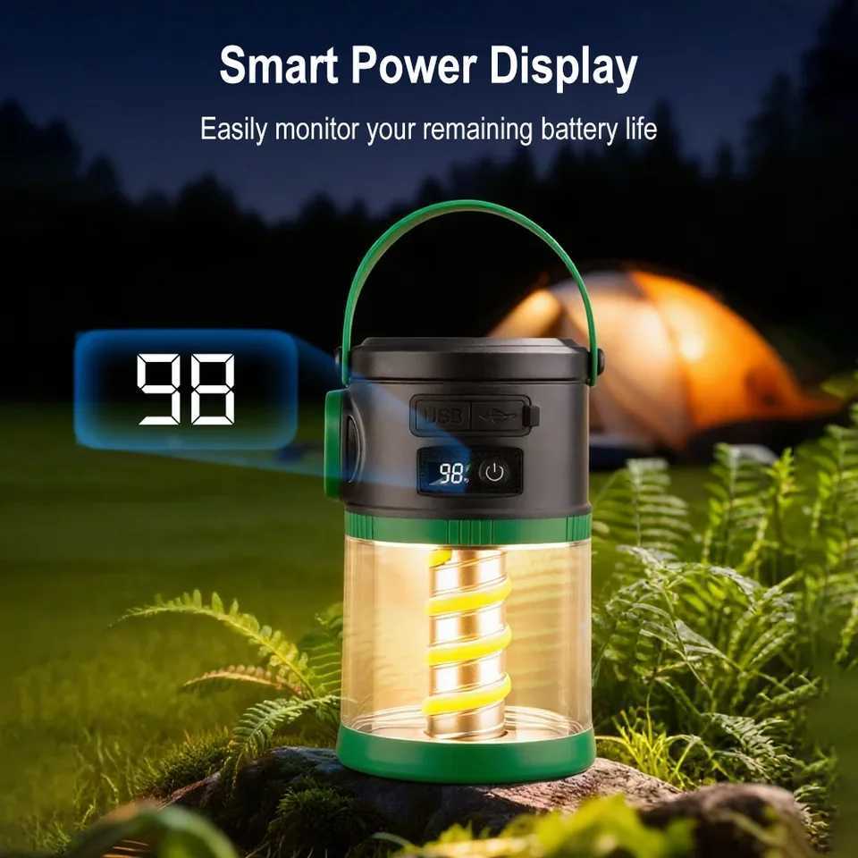 BORUiT 500LM Solar LED Camping Lantern TypeC Rechargeable Power Bank Tent Light Waterproof Outdoor Camping Lamp J250925