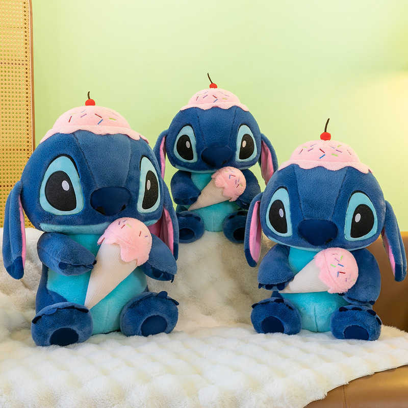 Disney 35CM Disney Lilo Stitch Doll Cartoon Angel Plush Toy Anime Halloween Pumpkin Cosplay Stuffed Kawaii Childrens Birthday Gift W250613
