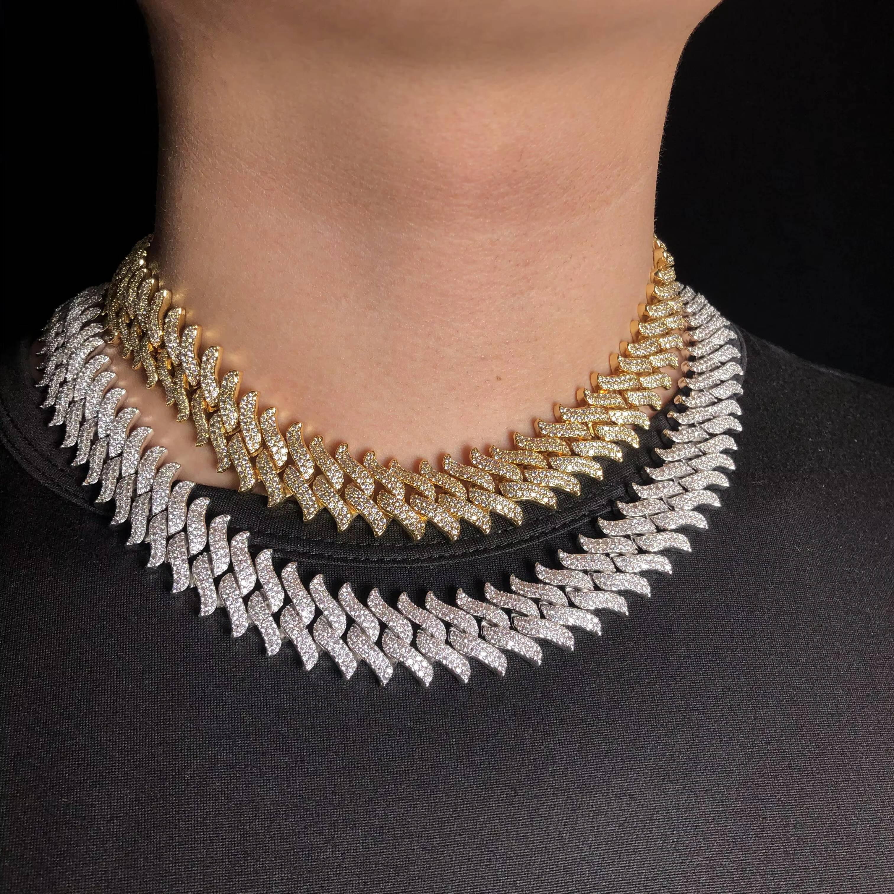 YSS Jewelry New Arrival 15mm Spiked Diamond Cuban Chain