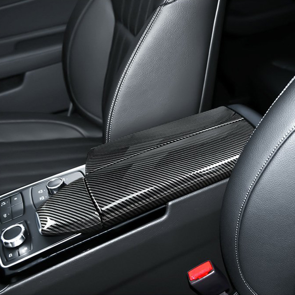 For Mercedes-Benz GLE GLS ML GL Class W166 X166 2012-2019 Carbon Fiber Car Center Console Armrest Box Panel Protection Cover Trim 350 400 500e 550 63 