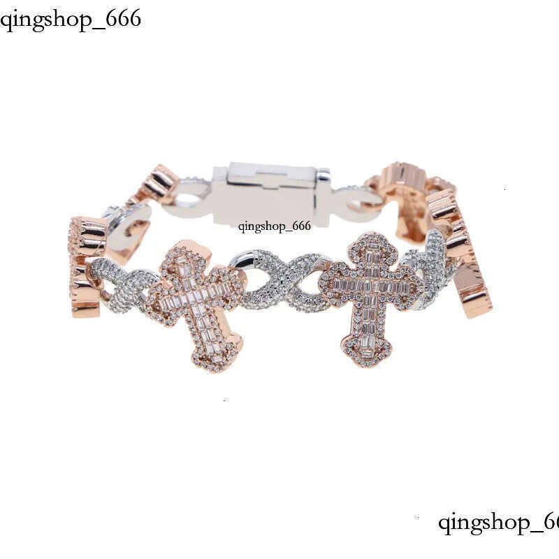 Jewelry Hip Hop Gold Plated VVS Moissanite new cross 8-character dia fashiontide wholesale men's bracelet