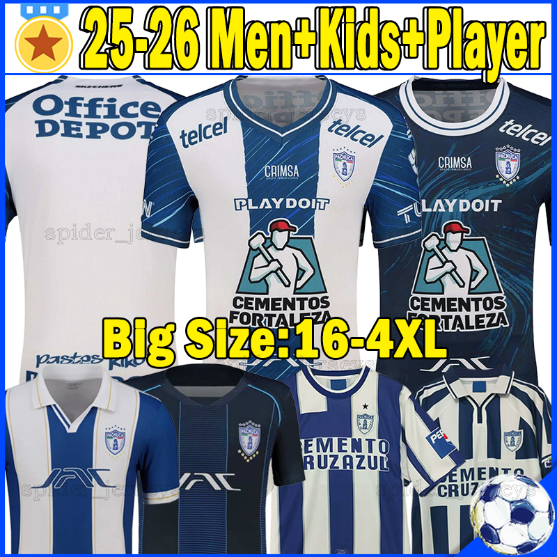 XXXL 4XL 25 26 C.F. Pachuca Soccer Jerseys LIGA MX A.DOMINGUEZ JHONDER L.QUINONES 2025 2026 Cup Player Retro 1999 2001 02 Football Shirts Men Player Version Kids Kits Sets