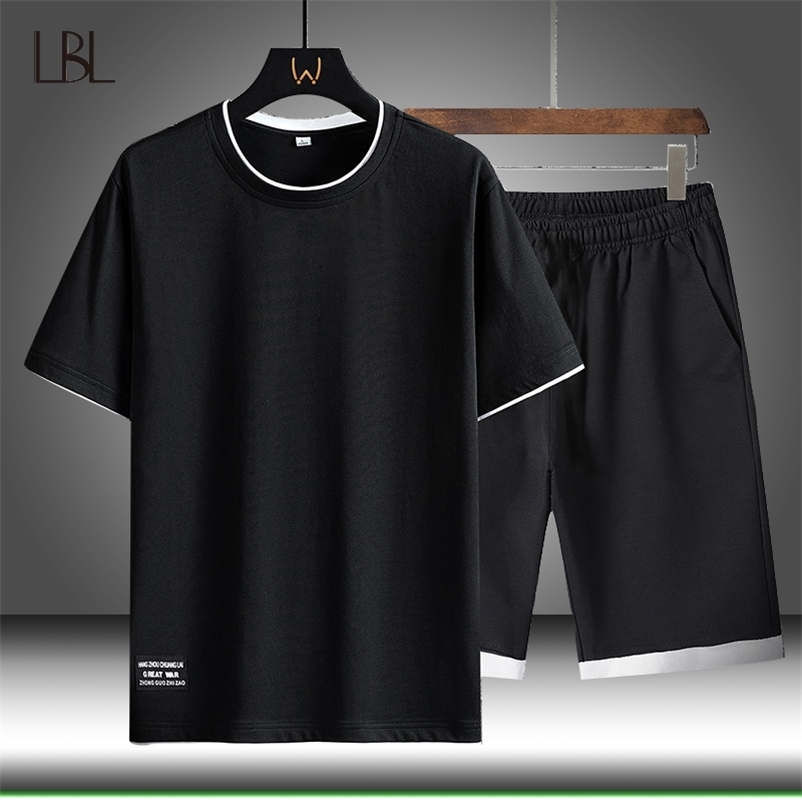 Men's Tracksuits Summer Clothing Men's Tracksuit T-shirtShorts Sports 2 Piece Sets Jogging Short Sleeve Tee Short Sweatpants Sportswear Suit