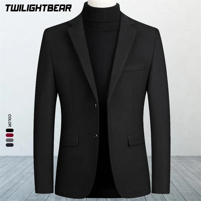 Men's Wool Blazers Male Suit Jacket Oversized Solid Business Casual Winter Jacket Men Clothing Wedding Suit Coat 4XL BFJ002 240117