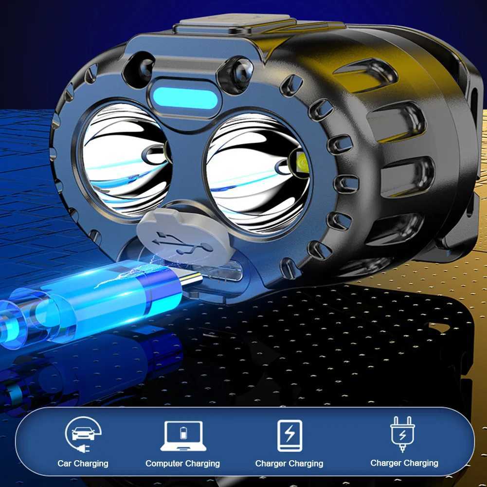 Powerful LED Headlamp USB Charging Emergency Head Flashlight 500mAh High Brightness Headlight for Outdoor Fishing Camping Hiking J250925