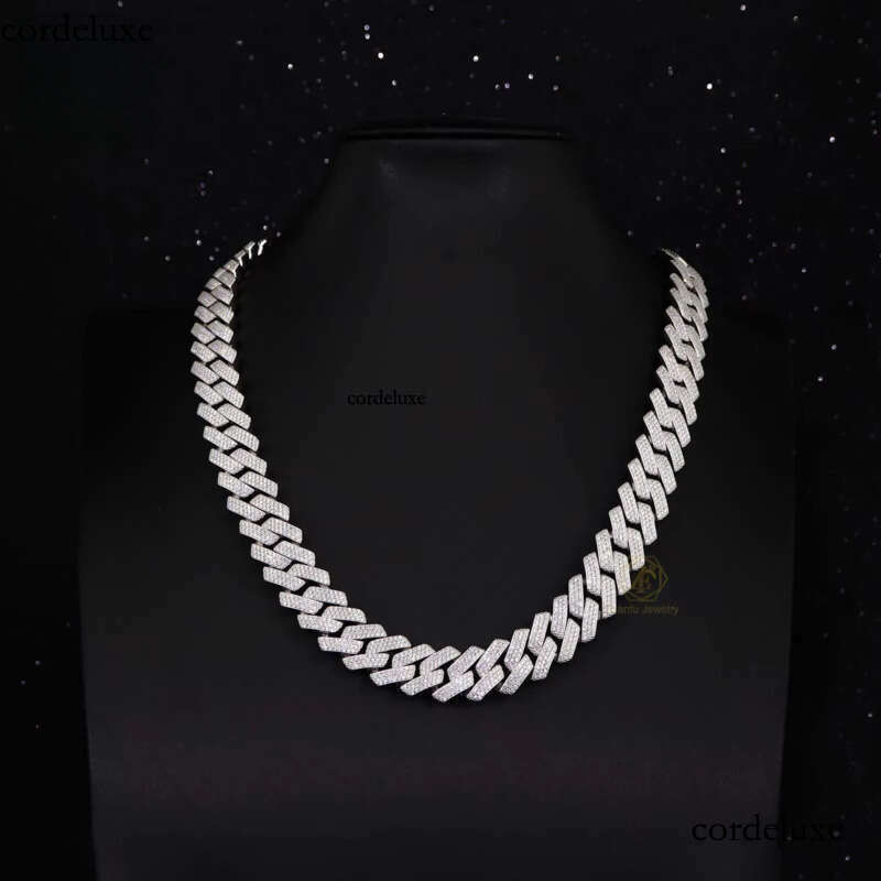 Wholesale 15mm 3rows Vvs Moissanite Link Bracelet Men S Fast Delivery Hip Hop Style Iced Out Dia Cuban Chain 01