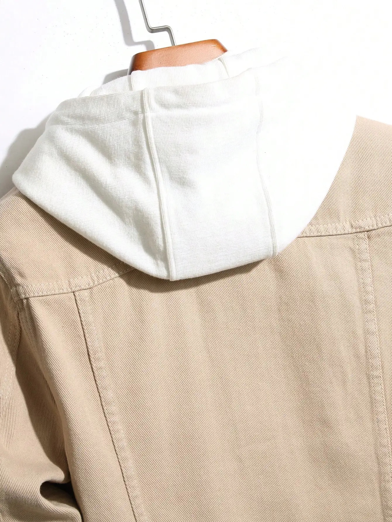 ens denim jacket for spring and autumn Khaki simple coat For daily casual wear with a street casual and trendy style 250923