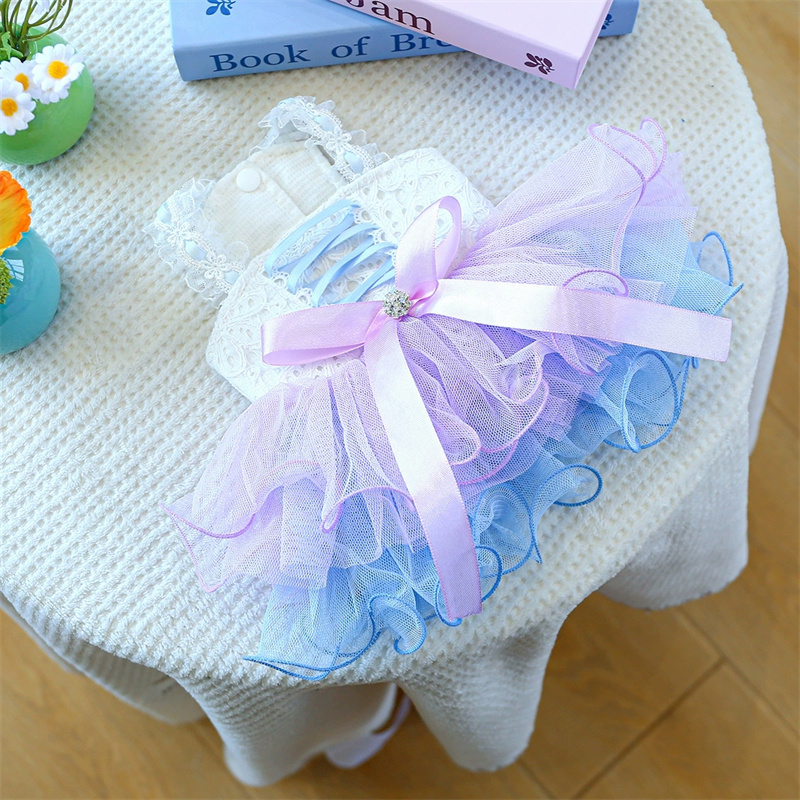 Summer Cute Lace Dog Dresses Teddy Cat Dress Fashion Dog Skirts Pet Princess Dress Chihuahua Pet Clothing