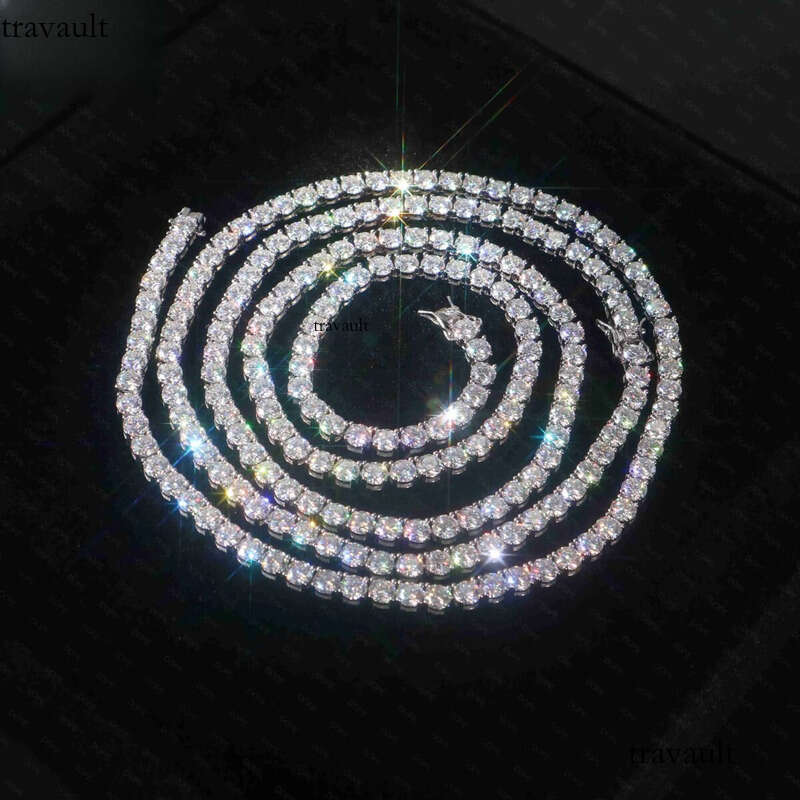 3mm 4mm 5mm in Stock Necklace Sterling Sier Bracelet VVS Moissanite Tennis Chain