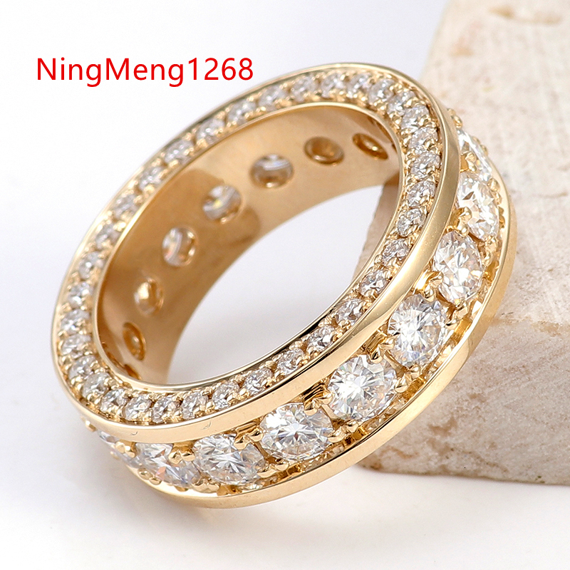 Custom Luxury 18K 14K 10K Solid Gold Moissanite Wedding Ring Iced VVS Diamond for MenMens Gift