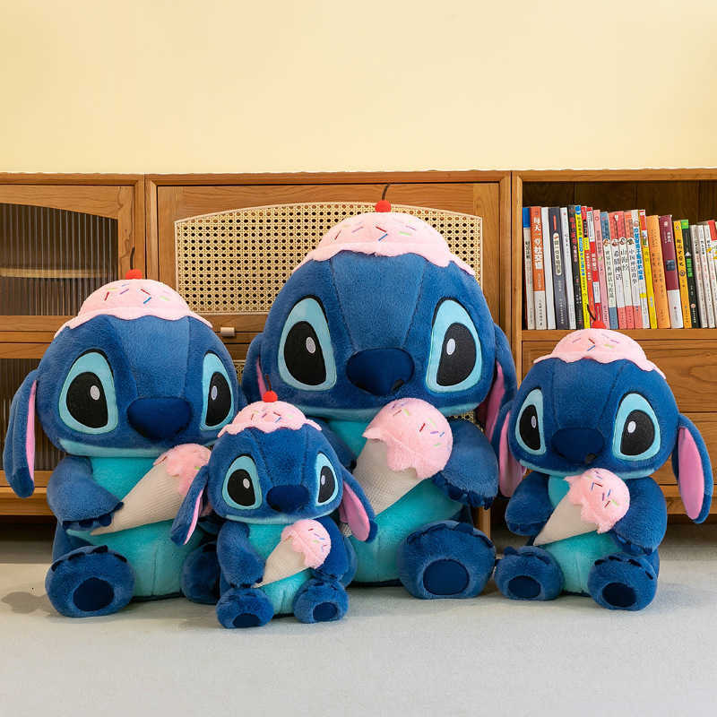 Disney 35CM Disney Lilo Stitch Doll Cartoon Angel Plush Toy Anime Halloween Pumpkin Cosplay Stuffed Kawaii Childrens Birthday Gift W250613