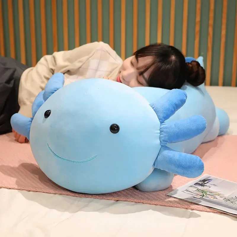 Giant Colorful Newt Plush Toy Stuffed Cute Axolotl Salamander Fuzzy Long Plush Fish Appeasing Long Pillow Cushion Kids Gift C250925