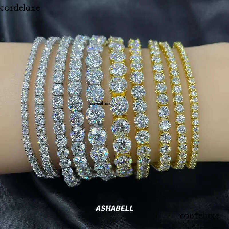 Cheapest White GRA Tennis Chain Ice Out Sier Hiphop Men Moissanite Bracelet ab