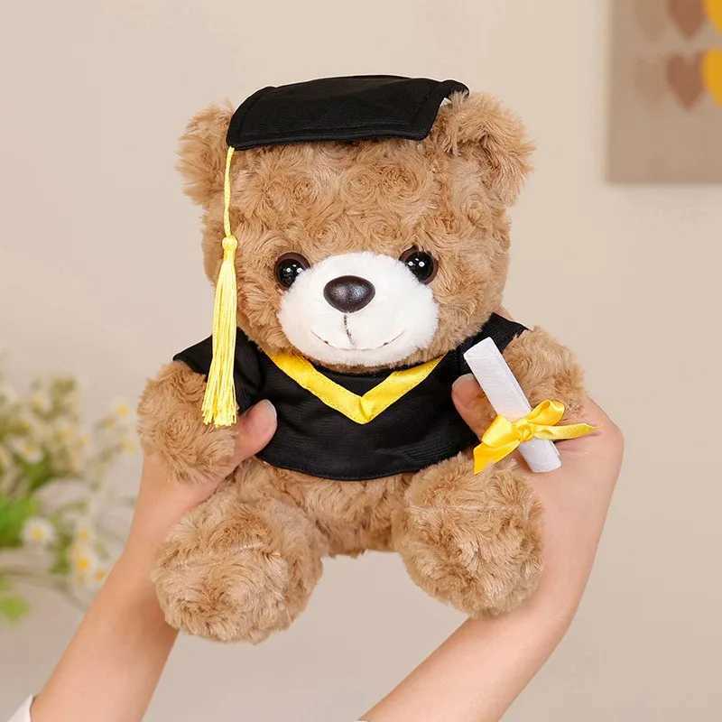 25cm Graduation DrBear Plush Toy Cute Christmas Hat Teddy Bear Soft Doll Boys Girls Students Graduation Gift C250925