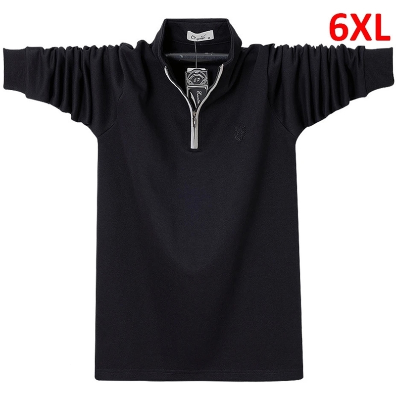 Men's Polos Long Sleeve Polo Shirts Men Spring Autumn Polo Shirt Plus Size 6XL Fashion Casual Cotton Polo Solid Color Tops Big Size 6XL 231212