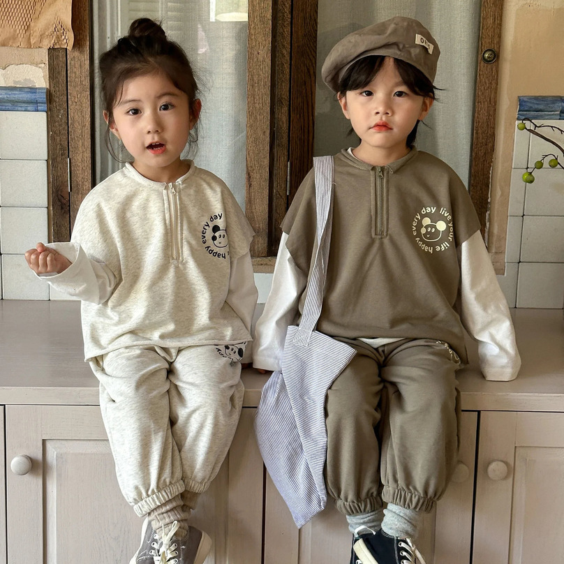 Childrens Autumn Sports Suit For Girls 2025 Spring Autumn Baby Boy T-shirt Sweatshirt And Pants 3PCS Set Kids Boys Tracksuit 250224