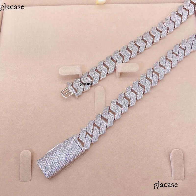 Best Selg 15Mm 18Mm S Iced Out Man Hip Hop Jewelry GRA Certificates Pass Dia Tester Vvs1 Moissanite Cuban k Chain