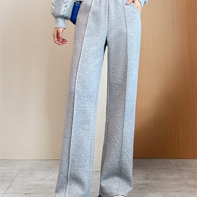 Women's Pants Capris Woman Cotton Twill Pants Autumn Winter Chic Fashion Casual Wear Vintage High Elastic Waist Female Long Trousers Mujer S-4XL 