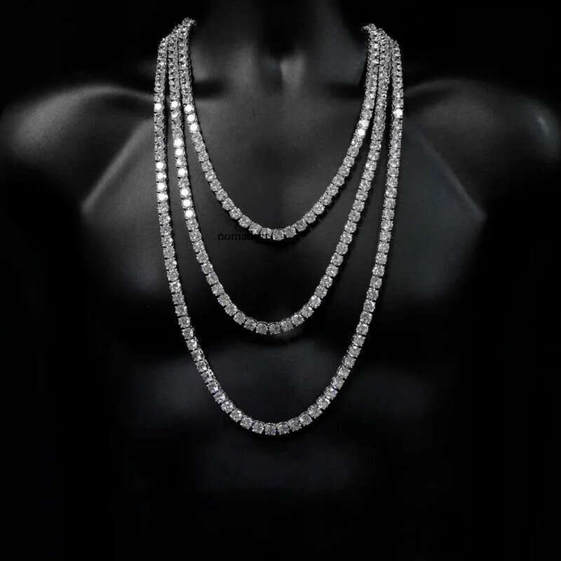 Hip Hop Tennis Chain Necklace Jewelry High Quality Mens Gold Sier Iced Out Chains Necklaces 7d
