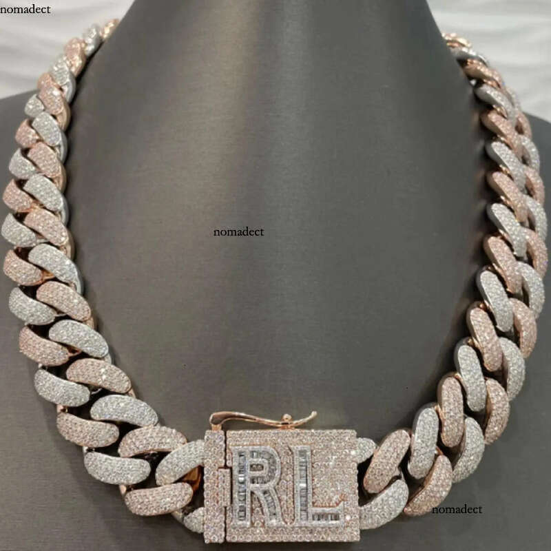 Hot Deal 23MM Fully Iced Sterling Sier Moissanite Miami Cuban Link Captivating Hip Hop Dia Chain High Quality Gold 0b