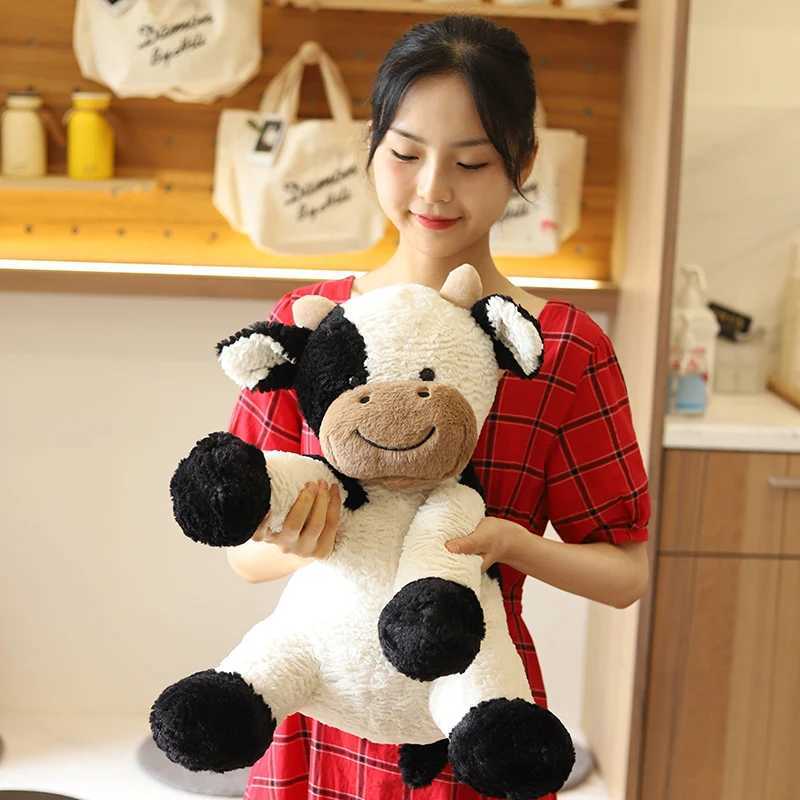 Cute Sitting Milk Cow Cartoon Plush Toy New Design Lifelike Cattle Plushie Doll Kawaii Room Decor Stuffed Toys For Children C250925