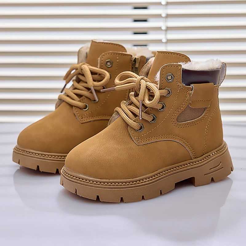 Winter Snow Boots For Children PU Leather Waterproof Plush Boots Thick Warm Boys Girls Warm Boots Casual Footwear For KidsXJ250925