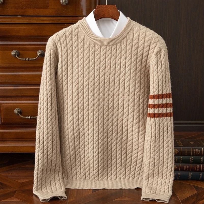 Men's Sweaters Autumn and winter cashmere sweater men's cashmere sweater men's pullover Fried Dough Twists knitwear men's sweater 