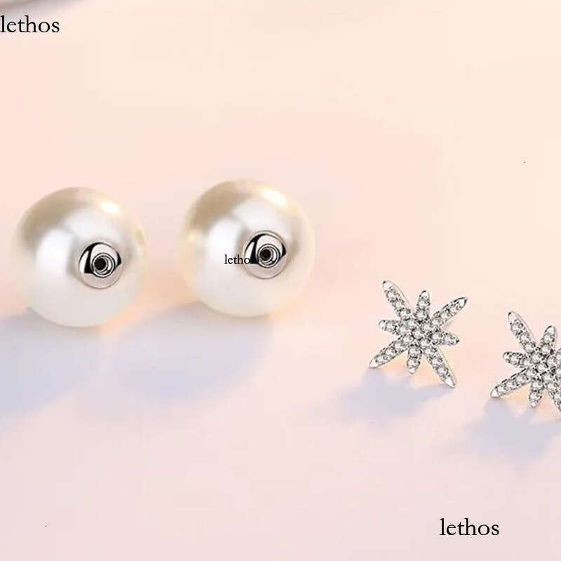 Star Crystal Designer Stud Earrings with Pearl Shining Bling CZ Zircon Dia Stone Elegant Earring Earings Ear Rings Jewelry for Women2024