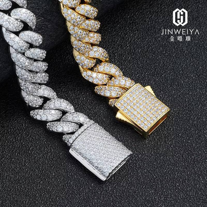 New Arrival Good Price Hip Hop Jewelry Iced Out White Gold 14k 18k Gold Chain Cuban Link Necklace for Men
