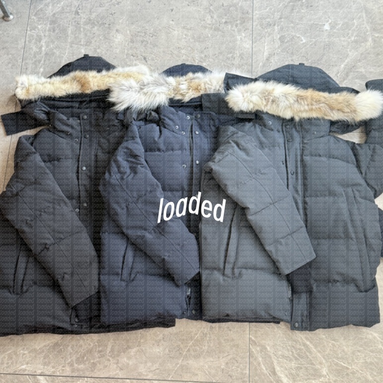 Designer Jacket High Quality Canada Men Down Coat Real Big Wolf Fur Women Wyndham Overcoat Clothing Fashion coat Winter Jacket Outerwear Parka Pilot Jacket