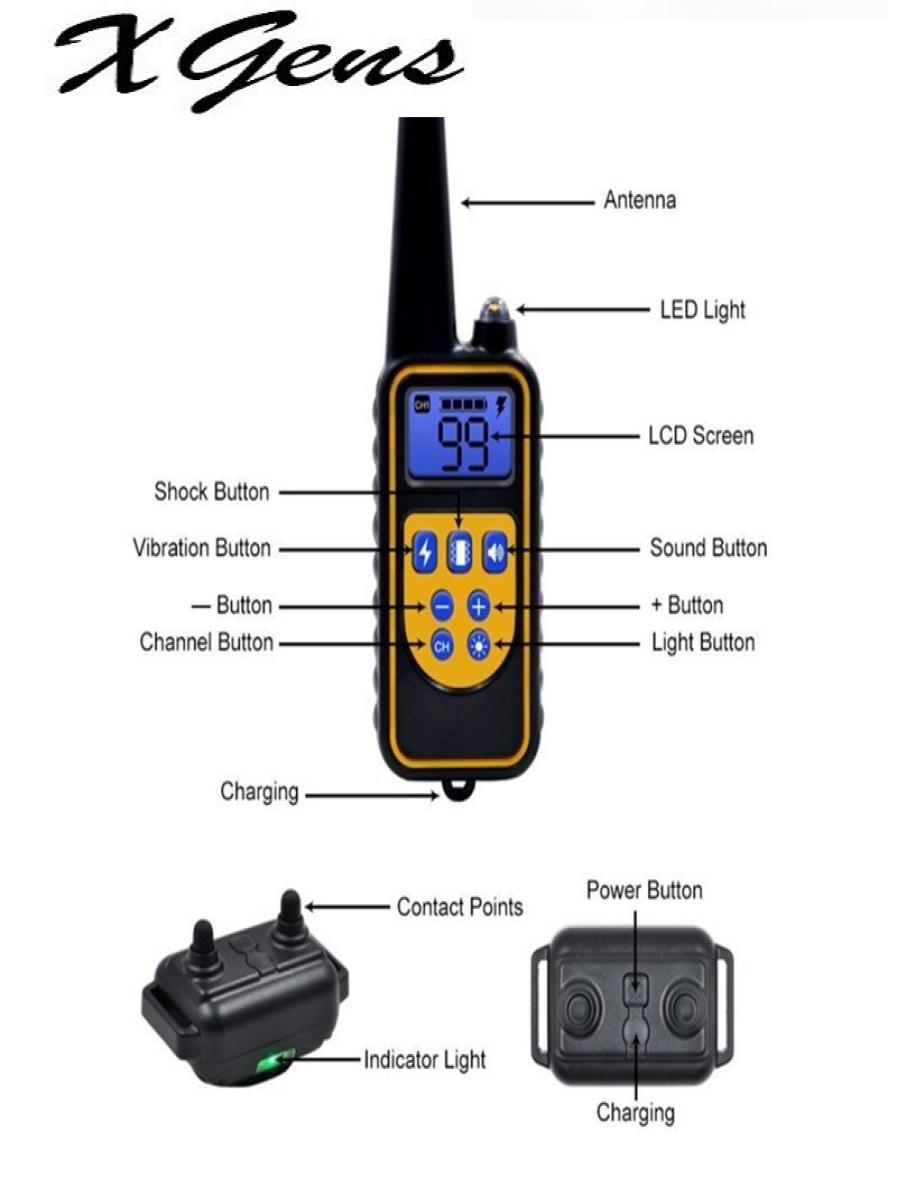 800yd Electric remote Dog Training Collar Waterproof Rechargeable LCD Display for All Size beep Shock Vibration mode 40off7539247