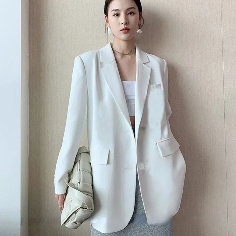 White suit jacket womens Korean version loose online celebrity casual professional fashion mini suit jacket 250427