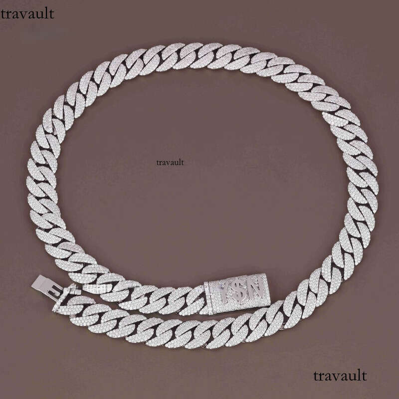 Wholesale Price 16mm Custom Lock Sterling Sier Fine Jewelry Iced Out VVS Moissanite Dia Cuban Link Chain
