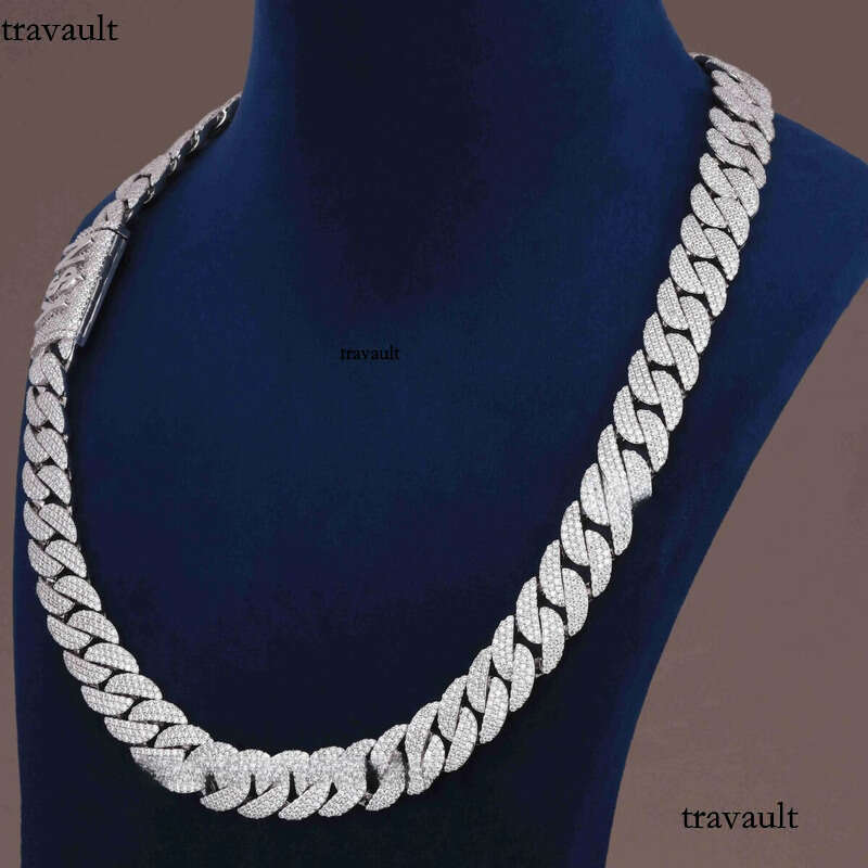Wholesale Price 16mm Custom Lock Sterling Sier Fine Jewelry Iced Out VVS Moissanite Dia Cuban Link Chain
