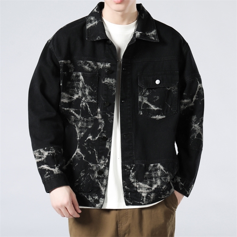 Men's Jackets Men's Fashion Oversized Jeans Jacket High Street Loose Fit Washed Denim Coat Outerwear Streetwear Tops 230808