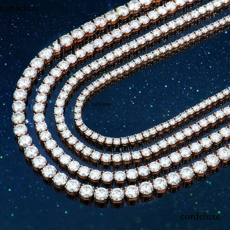 Jewelry Wholesale Men Women 2 3 4 5 6 mm Hip Hop Sier Ice Gra Vvs Dia Mossanite Moissanite Tennis Necklace Chain 8a