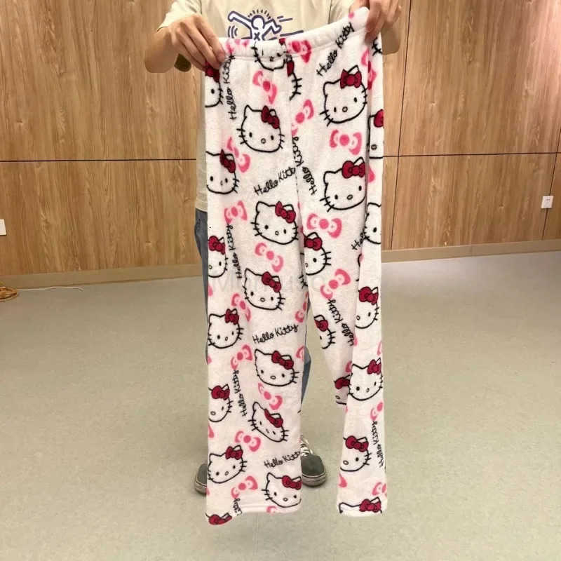 Sanrio Y2K Hello Kitty Pajamas Pants Anime Womens Pajama Pants Cartoon Couple Home Sleepwear Trousers Leisure Home Clothing L2509251